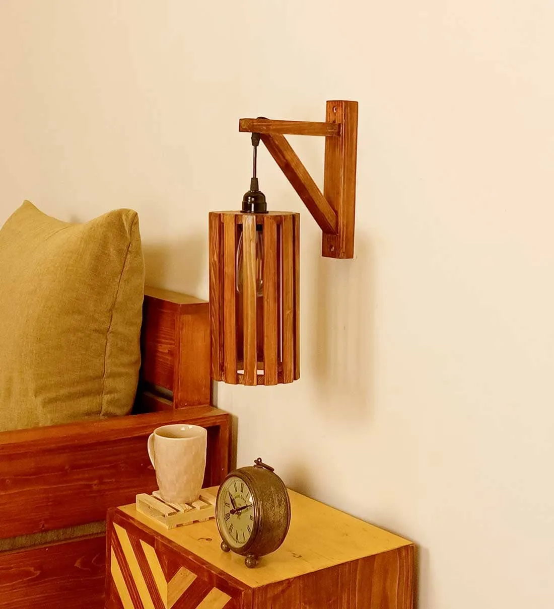 Casa L Brown Wooden Wall Light