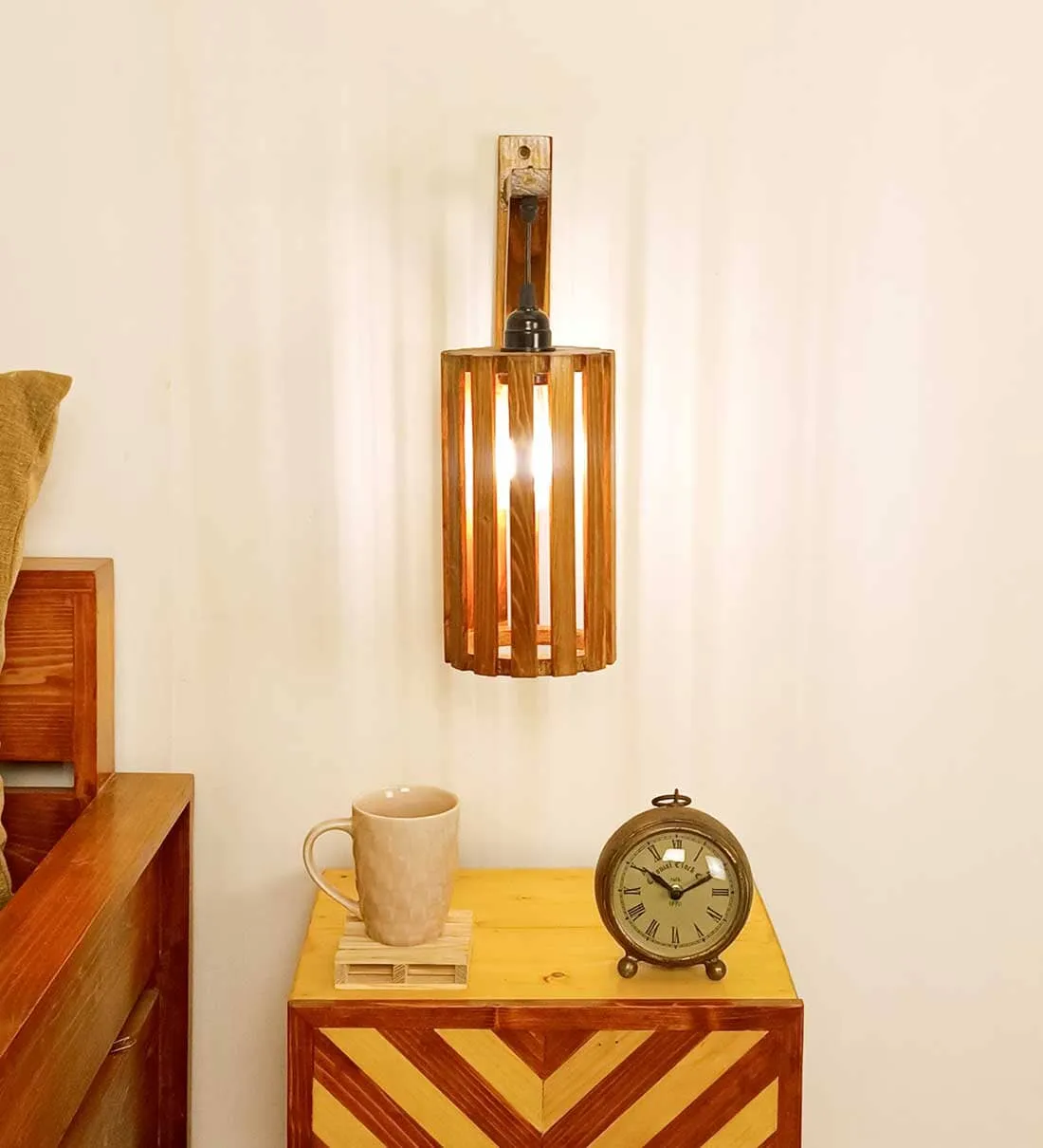 Casa L Brown Wooden Wall Light