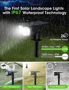 CD191 Solar Spot Lights Outdoor 4 Pack, Cold White