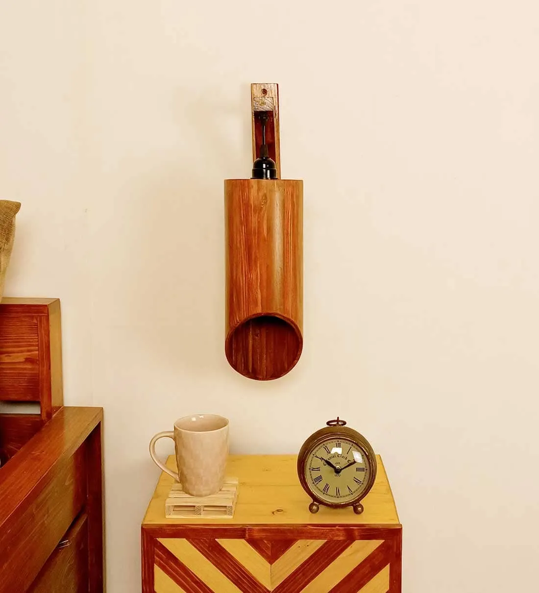 Cedar L Brown Wooden Wall Light