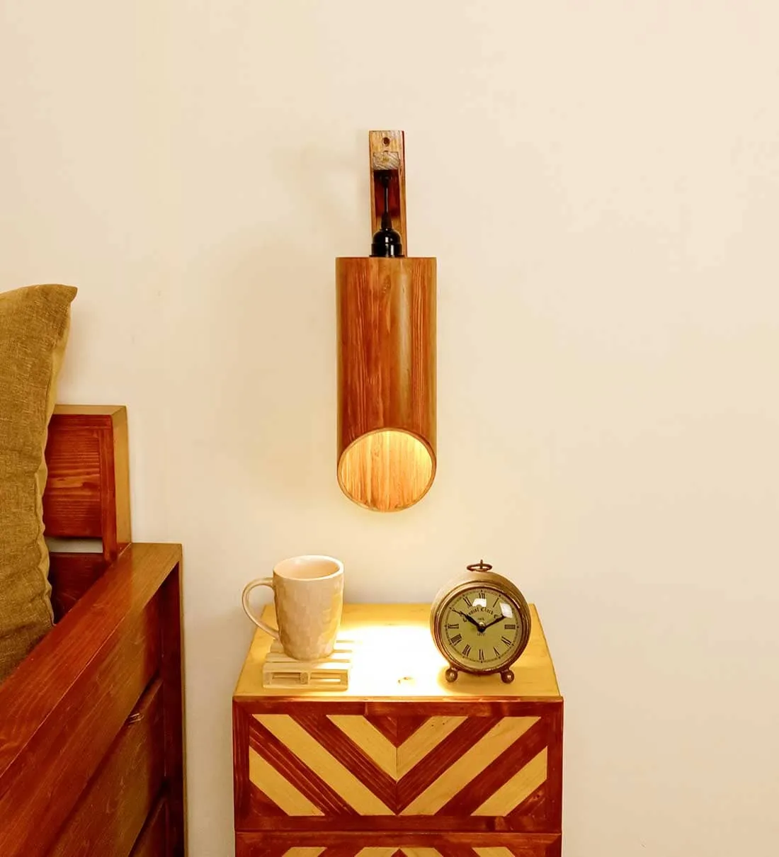 Cedar L Brown Wooden Wall Light