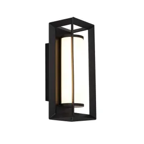 Chaplin Rectangular LED Bathroom Wall Light - Matt Black