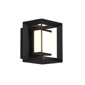 Chaplin Rectangular LED Black Bathroom Wall Light