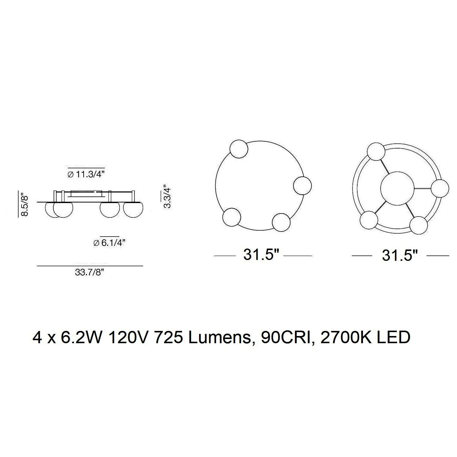 Circ Round LED Semi Flush Mount