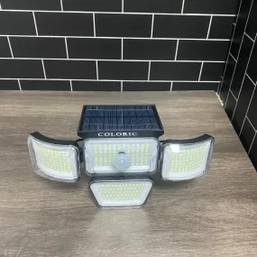 COLORIC 278 LEDS Solar-Powered Outdoor Wall Light with RGB Lighting and Motion SensorFive