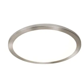 Cork Silver & Acrylic LED Bathroom Flush Ceiling Light - 40cm