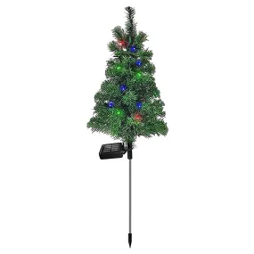 cozy Solar Christmas Tree Garden Stake Lights, Xmas Tree Solar Yard Landscape Path Lights, Outdoor Waterproof Christmas Pathway Lights for Christmas Decoration Pathway Garden Patio Yard Patio,30in A(1pcs warm light)