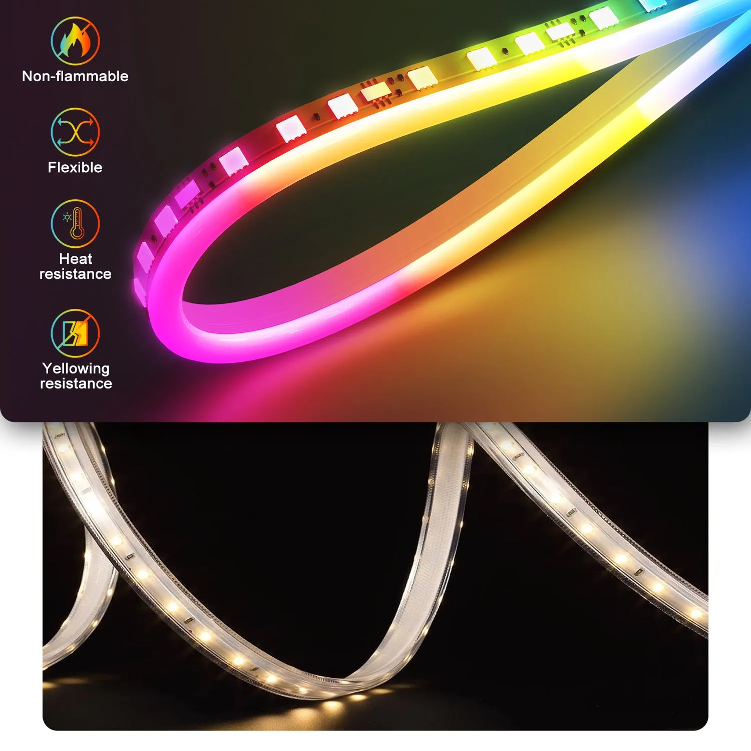 Custom Neon Sign Kits, RGBIC Neon Rope Light  - Dekala LightFlow™