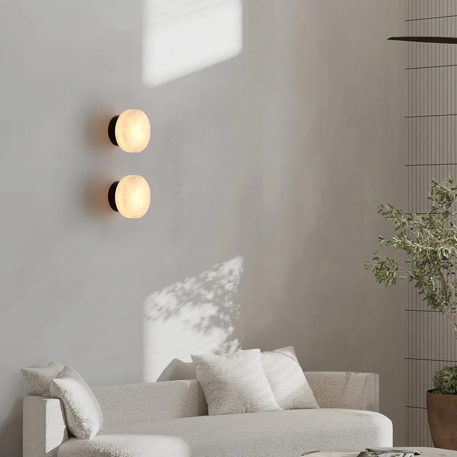 Cylindrical Alabaster Wall Light