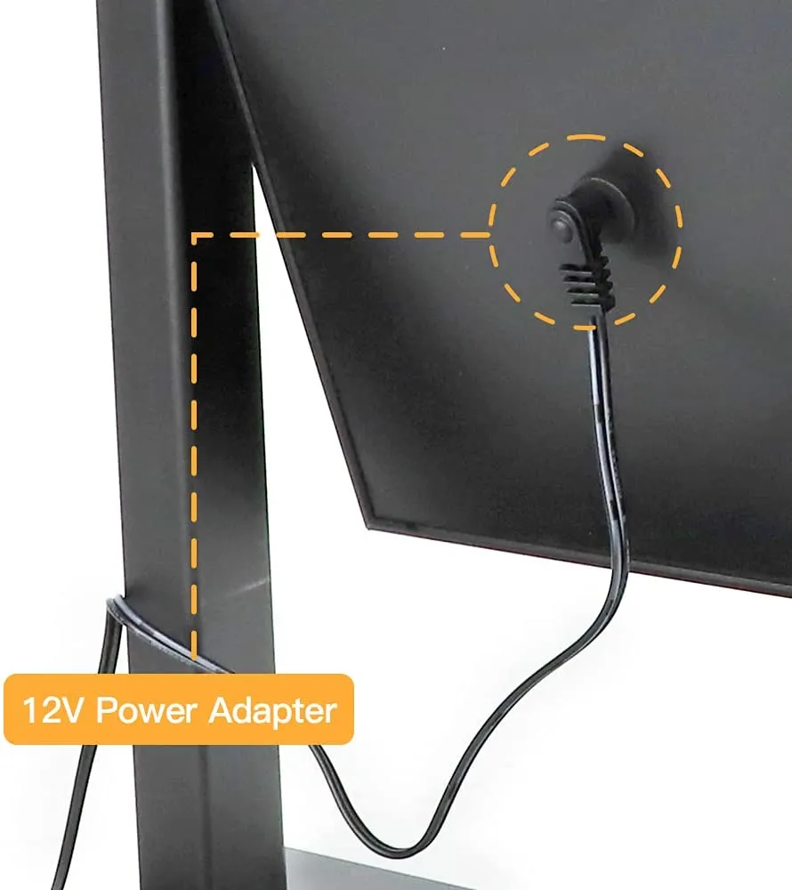 Depuley 14 x 12 In Hollywood Lighted Vanity Makeup Mirror with Lights 9 Dimmer Led Bulbs Smart Touch Control, 3 Color Lighting Modes, Detachable 10X Magnification 360°Rotation, 35 x 30 cm (Black)