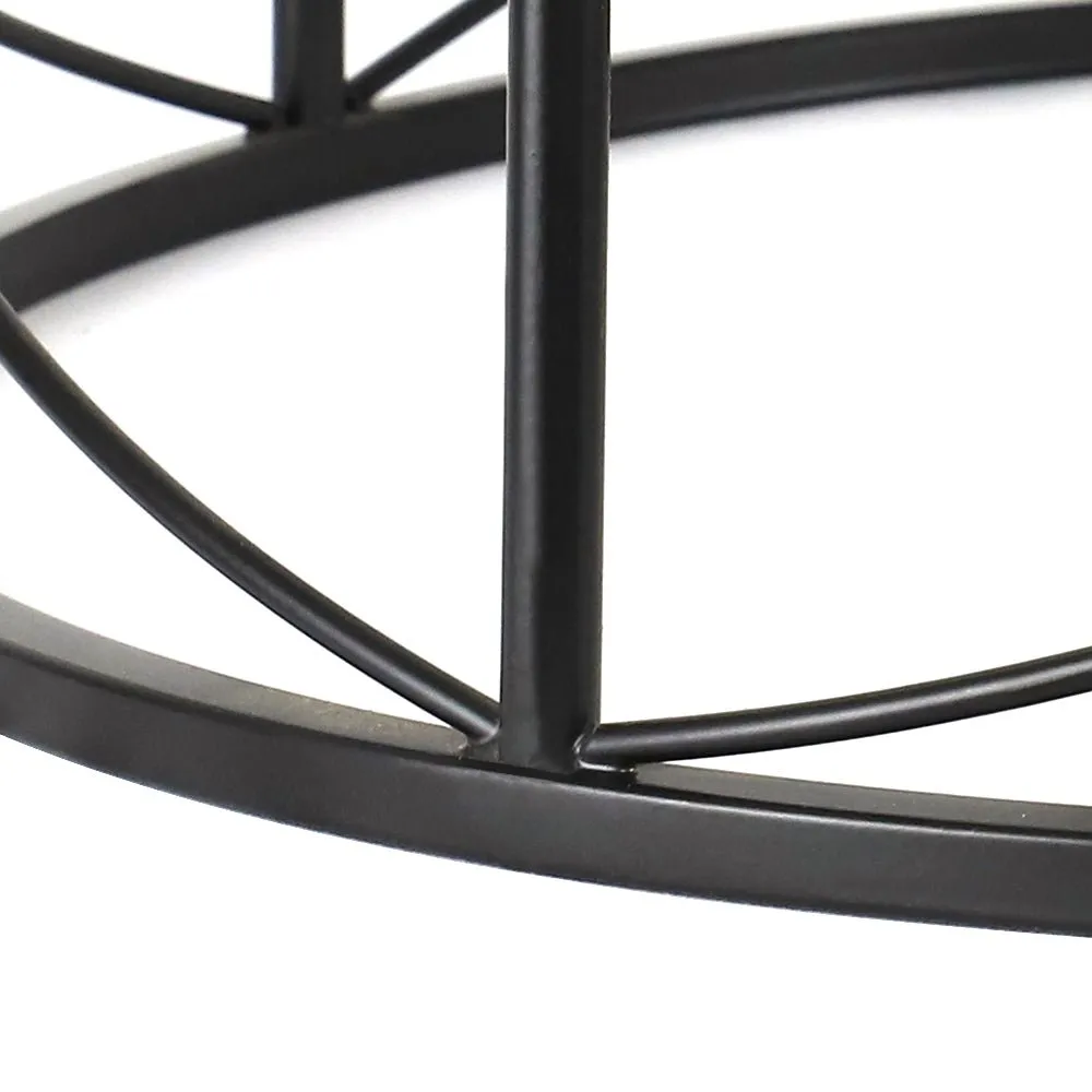 DLLT 4-Light Black Round Pendant Lighting, 18'' Industrial Metal Drum Cage Chandelier, Farmhouse Hanging Light Fixture for Dining Room, Kitchen, Living Room, Bedroom, Hallway