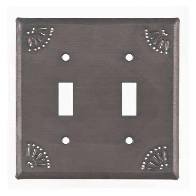Double Switch Cover with Chisel in Kettle Black