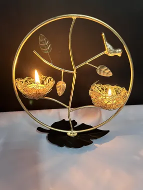 Dream Deco Tealight Candle Holder for Home Diwali Decoration Gift Items Iron Bird Tea Light Candle Holders Stand for Table Top Indoor Outdoor Decor