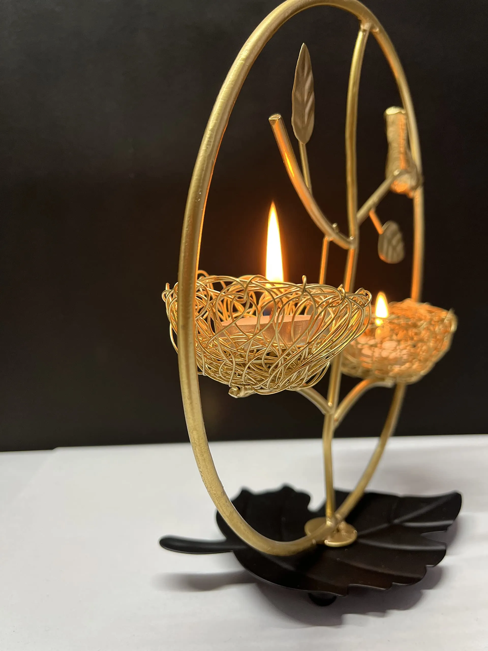 Dream Deco Tealight Candle Holder for Home Diwali Decoration Gift Items Iron Bird Tea Light Candle Holders Stand for Table Top Indoor Outdoor Decor