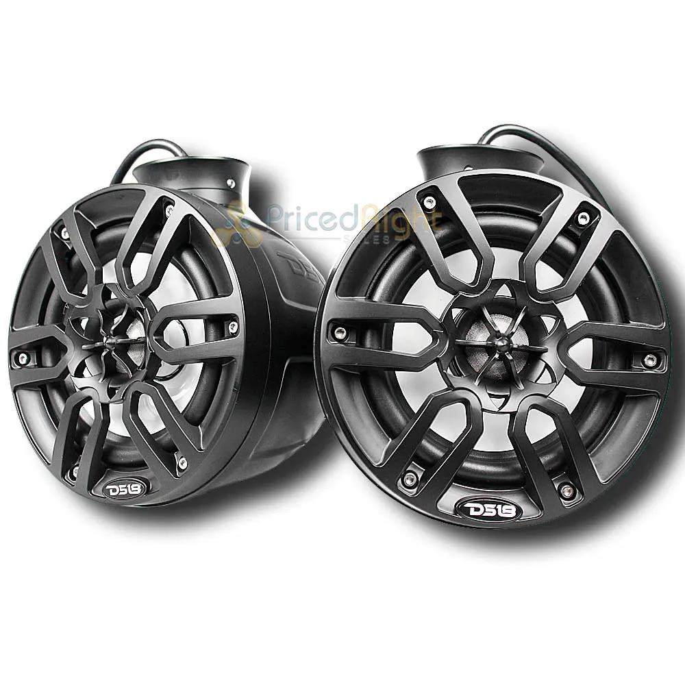 DS18 6.5" Wakeboard Marine Tower Speaker System 300 Watts RGB LED NXL-PS6BK