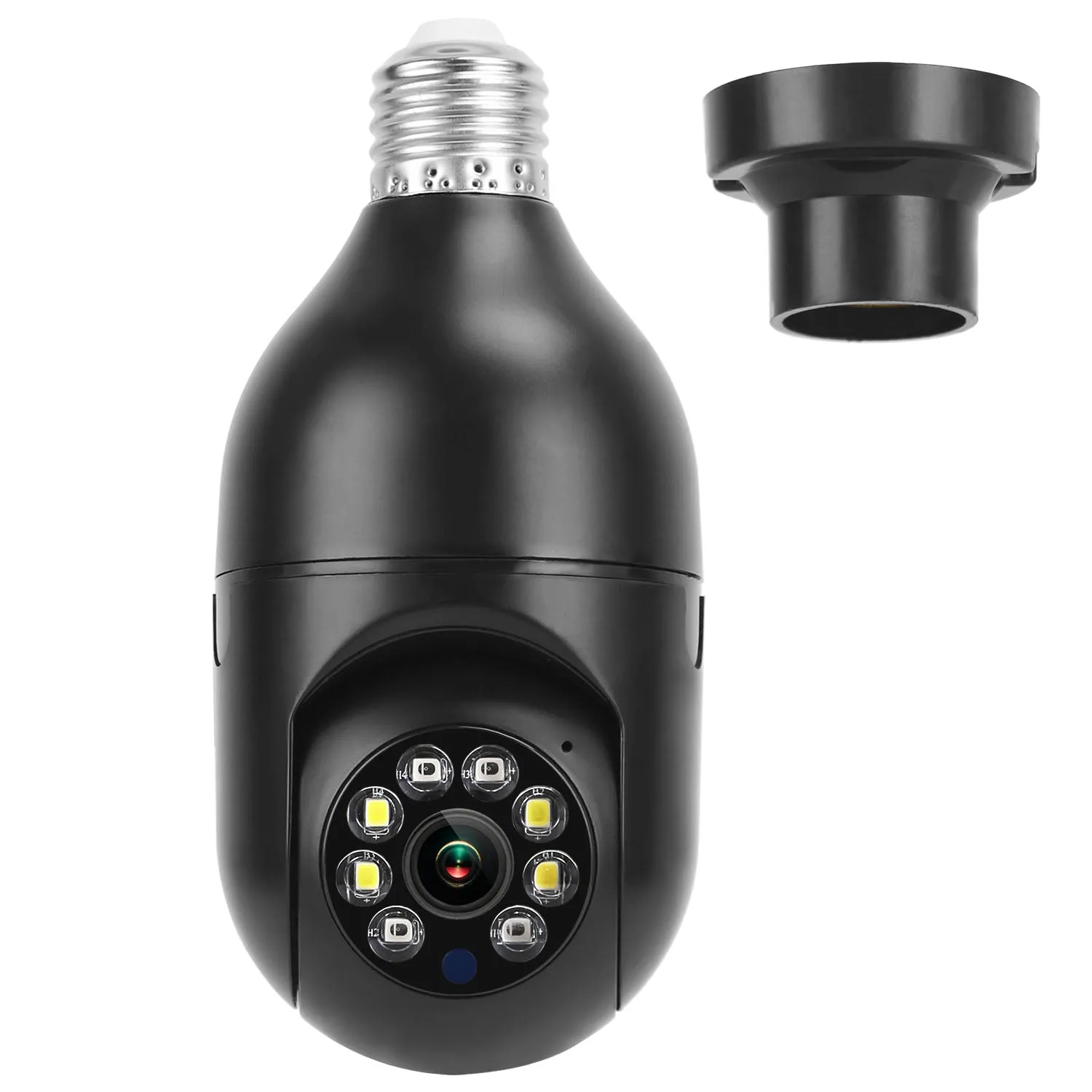 E27 WiFi Bulb Camera 1080P FHD WiFi IP Pan Tilt Security Surveillance Camera with Two-Way Audio Night Vision Motion Detection Function APP Control- Electronics