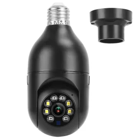 E27 WiFi Bulb Camera 1080P FHD WiFi IP Pan Tilt Security Surveillance Camera with Two-Way Audio Night Vision Motion Detection Function APP Control- Electronics