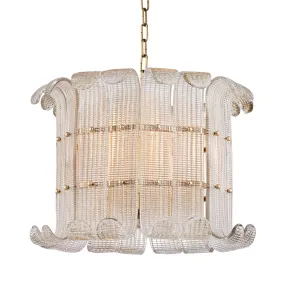 Eight Light Chandelier from the Brasher Collection in Aged Brass Finish by Hudson Valley