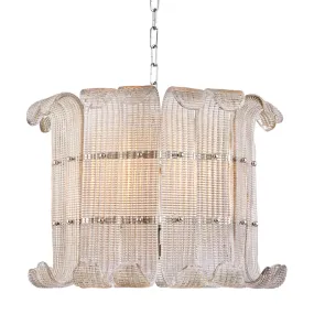 Eight Light Chandelier from the Brasher Collection in Polished Nickel Finish by Hudson Valley