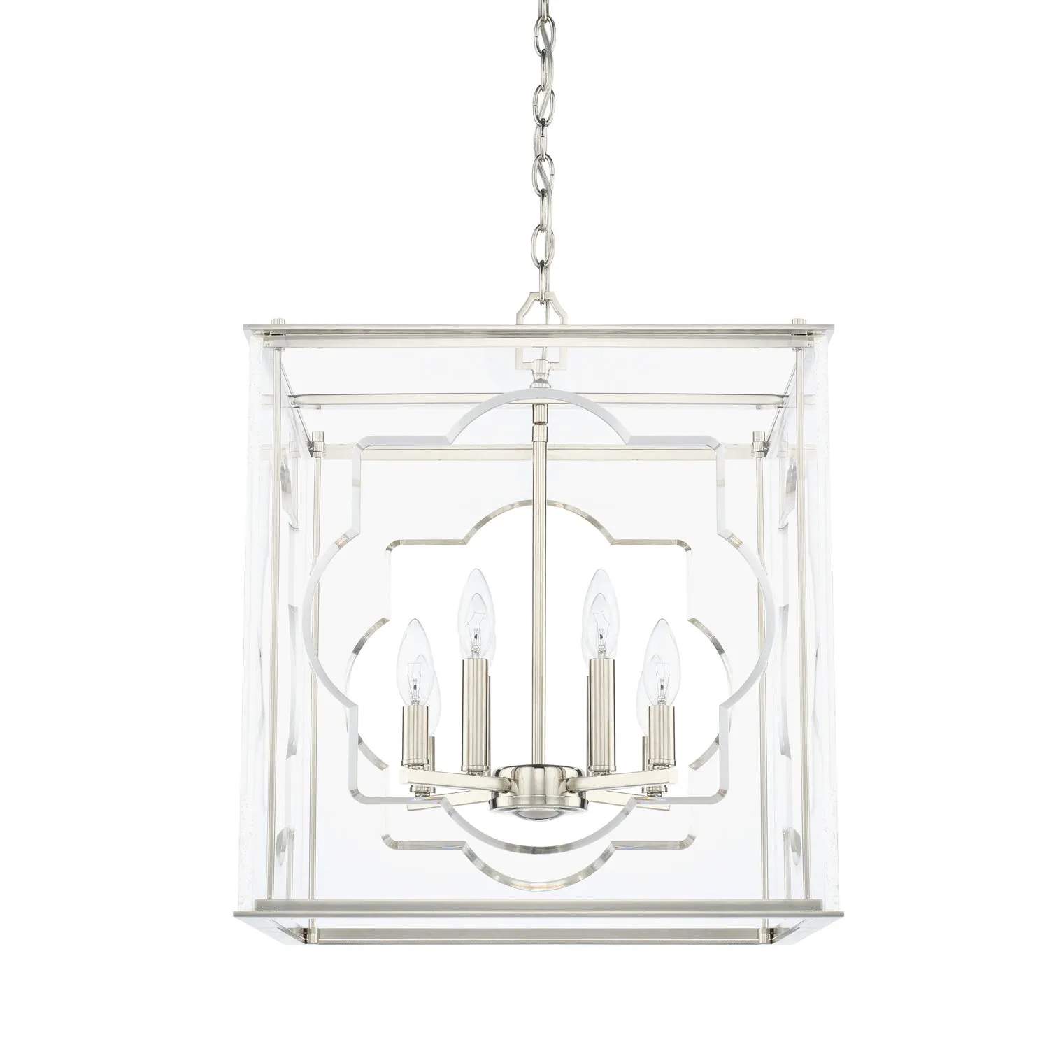Eight Light Foyer Pendant from the Aria Collection in Polished Nickel Finish by Capital Lighting