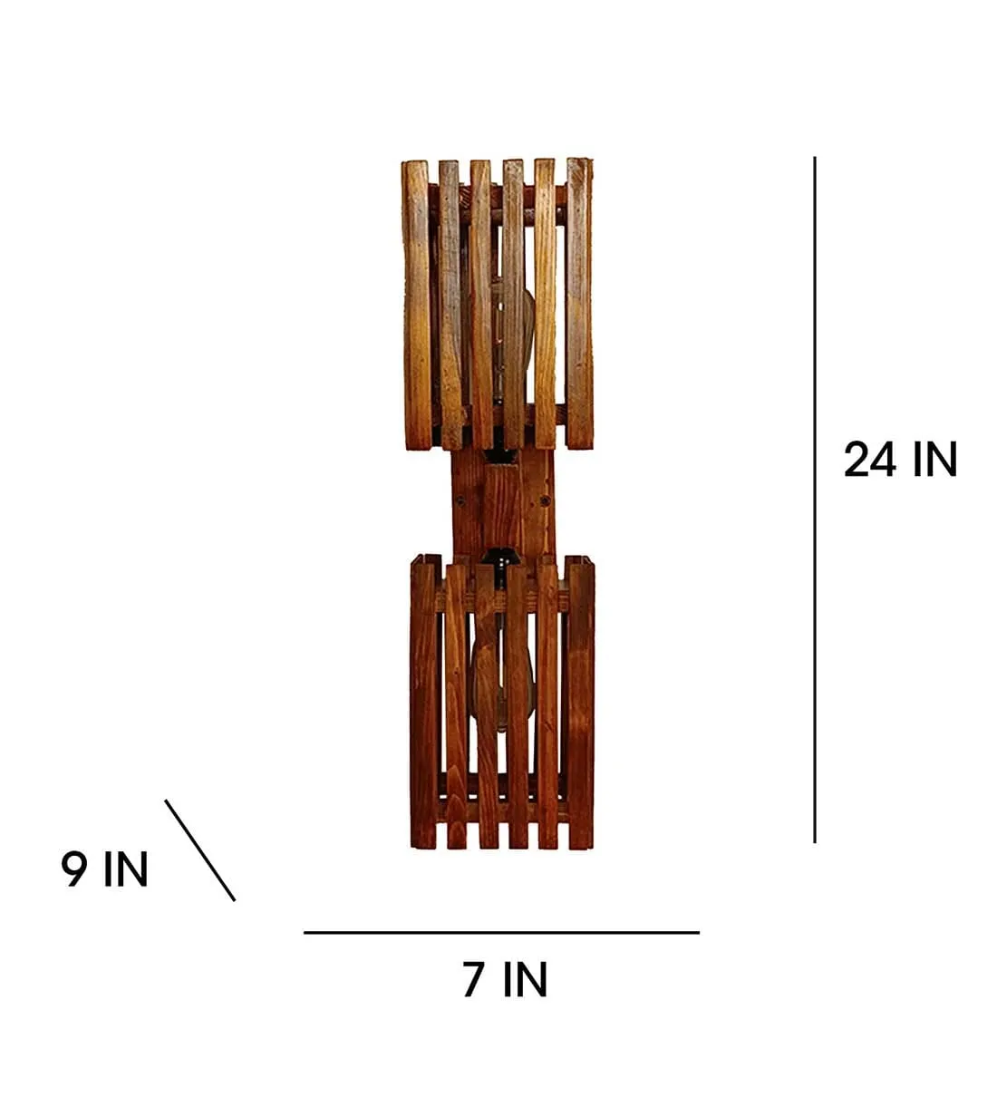 Elegant Duo Brown Wooden Wall Light