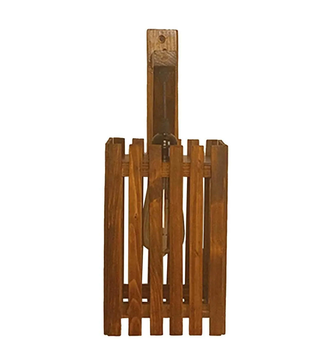 Elegant L Brown Wooden Wall Light