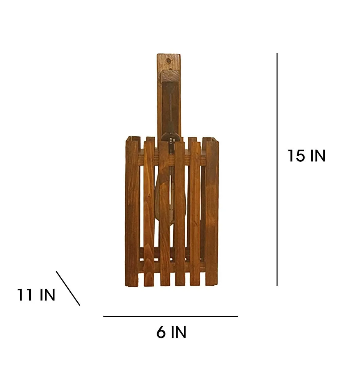 Elegant L Brown Wooden Wall Light