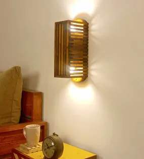 Elegant Lux Brown Wooden Wall Light