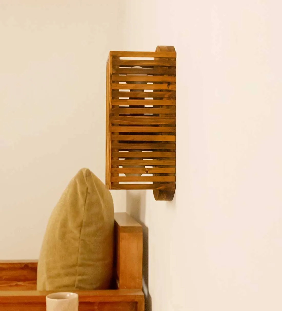 Elegant Lux Brown Wooden Wall Light