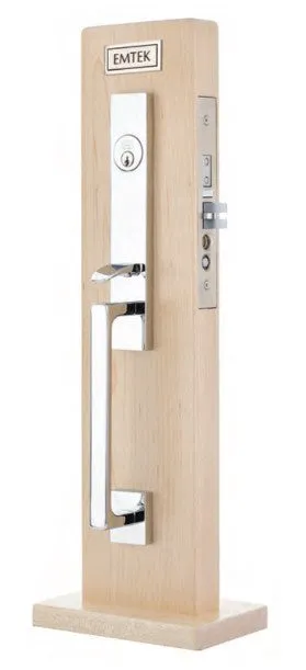 Emtek F20 Function Adelaide Mortise Handleset with Georgetown Glass Knob