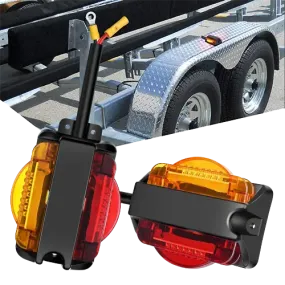 Enclosed Amber Red Trailer Fender Lights (Pair)