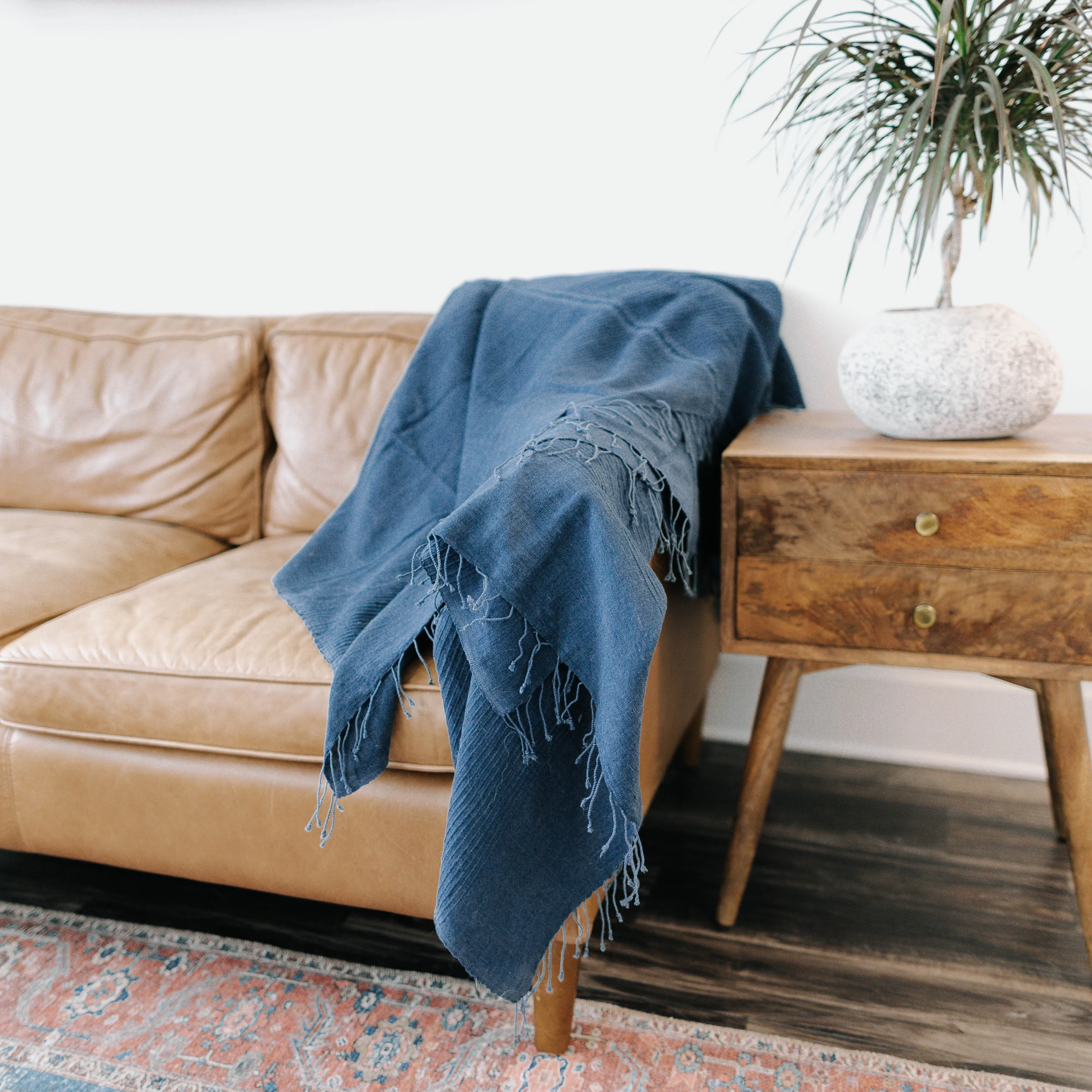 Fair Trade Cotton Lightweight Blanket (Queen), Handwoven Textiles by Creative Women