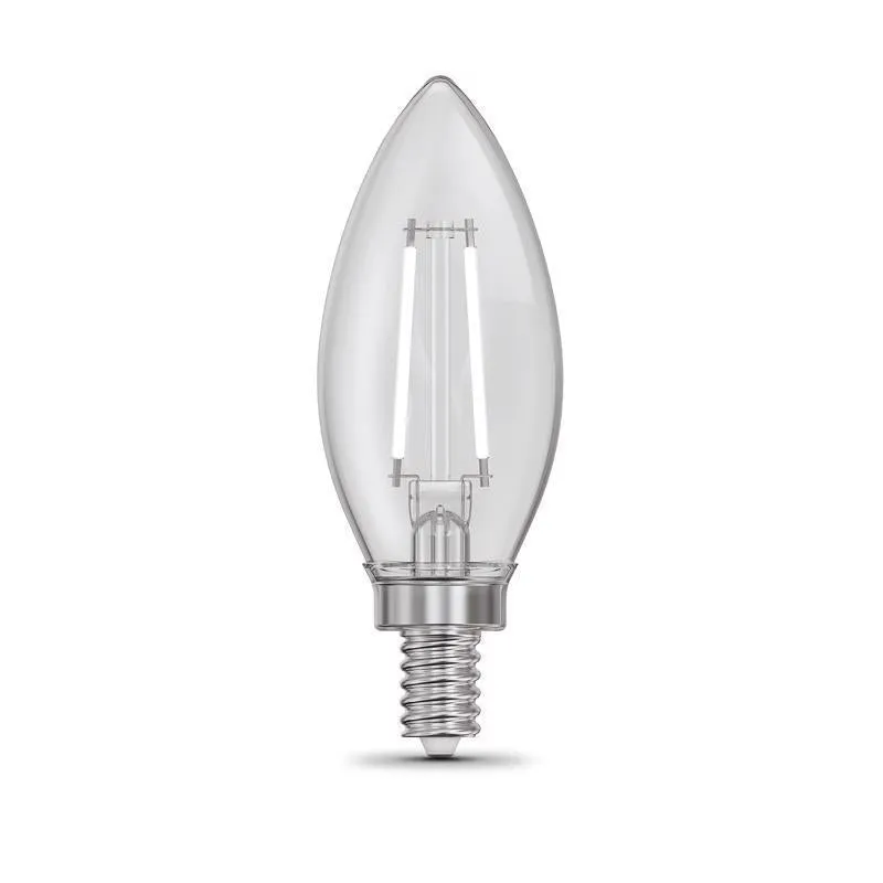 Feit White Filament B10 E12 (Candelabra) Filament LED Bulb Daylight 40 Watt Equivalence 2 pk