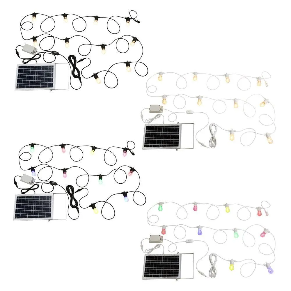 Festoon 2 Solar Kit 10Lt 2700k, Multi-Colour in Black, White