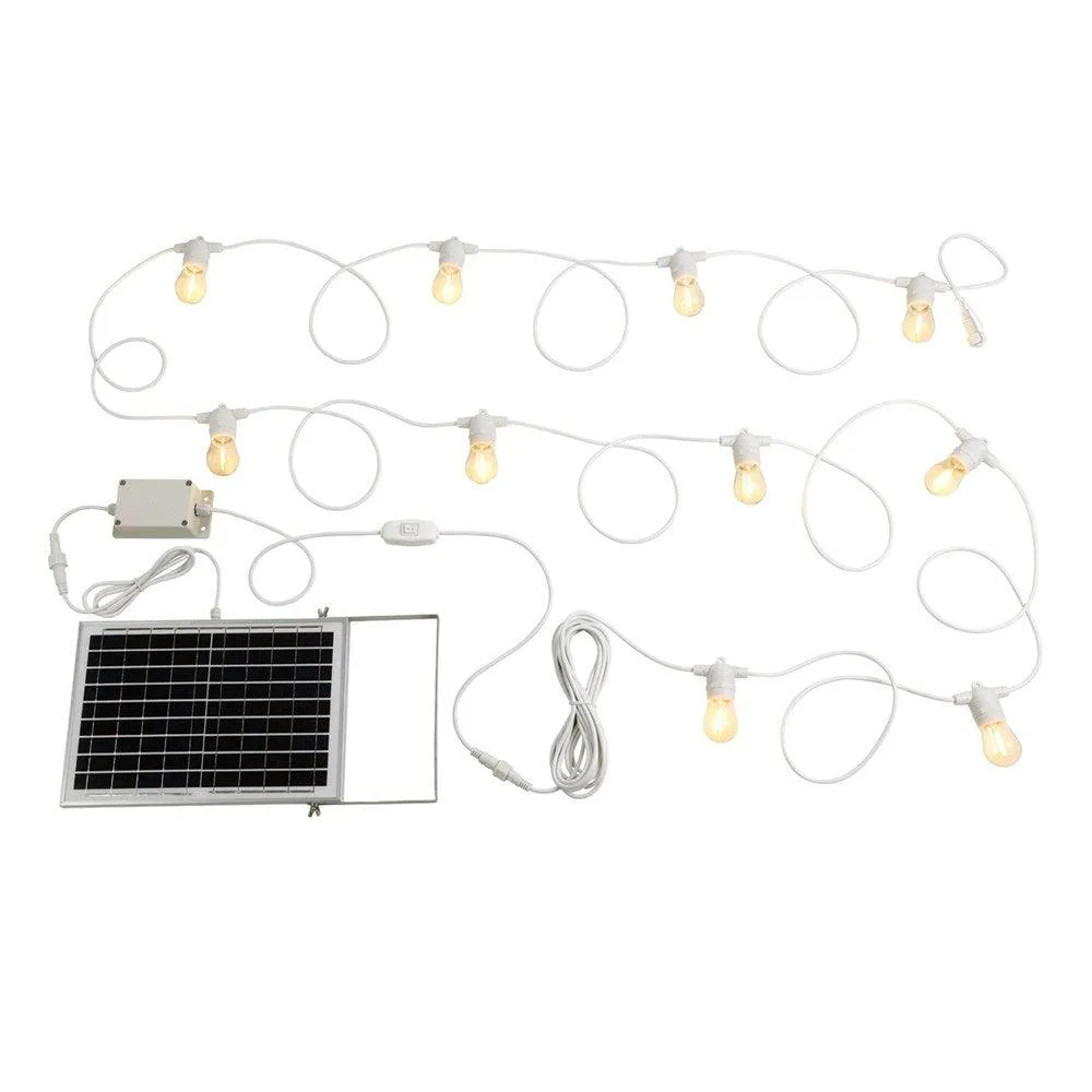 Festoon 2 Solar Kit 10Lt 2700k, Multi-Colour in Black, White