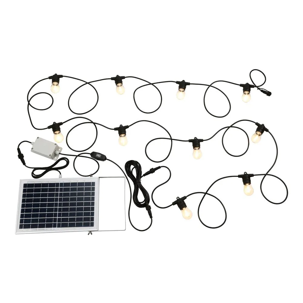 Festoon 2 Solar Kit 10Lt 2700k, Multi-Colour in Black, White