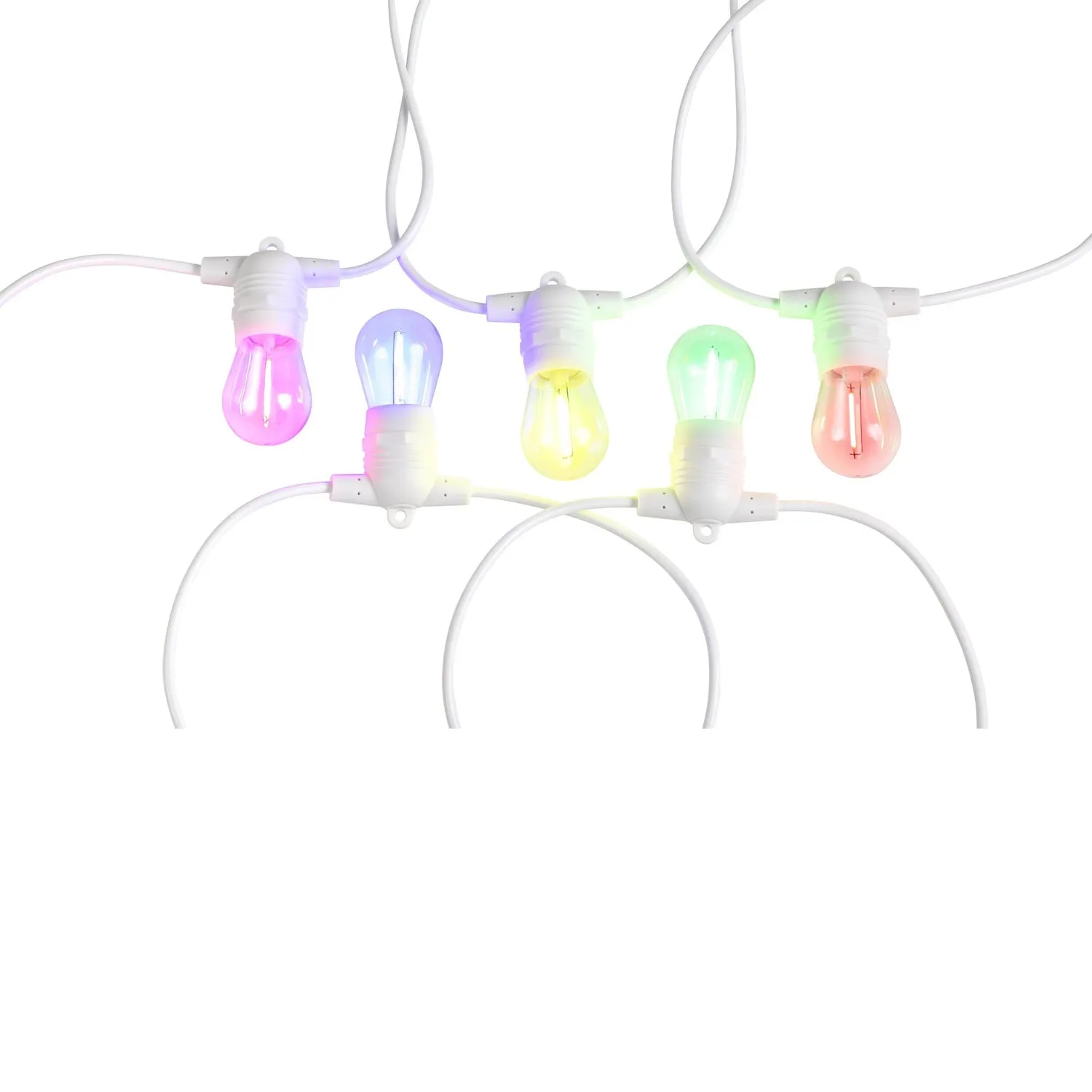 Festoon 2 Solar Kit 10Lt 2700k, Multi-Colour in Black, White