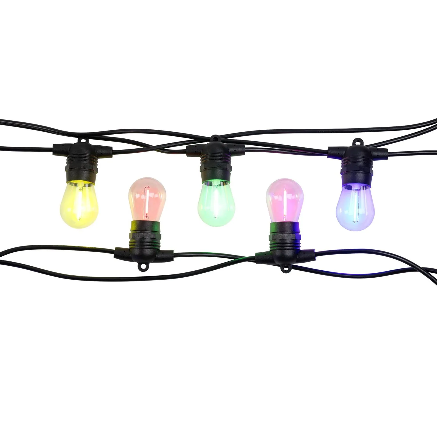 Festoon 2 Solar Kit 10Lt 2700k, Multi-Colour in Black, White