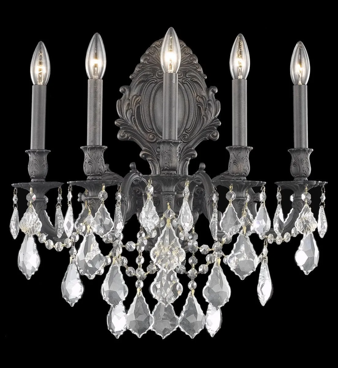 Five Light Wall Sconce from the Monarch Collection in Dark Bronze Finish by Elegant Lighting