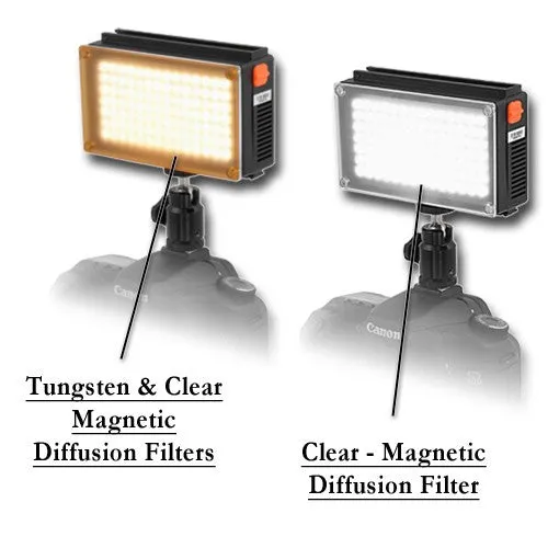 Fotodiox Pro LED-98A, Professional 98 LED Dimmable Photo/Video Light Kit with Removable Battery