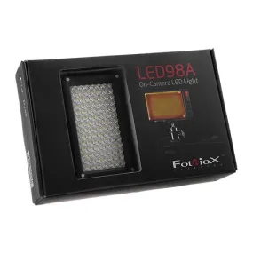Fotodiox Pro LED-98A, Professional 98 LED Dimmable Photo/Video Light Kit with Removable Battery