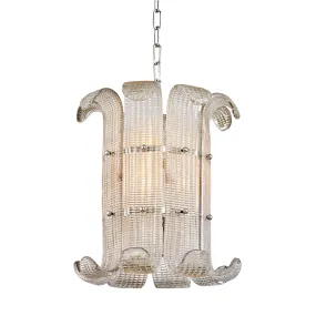 Four Light Chandelier from the Brasher Collection in Polished Nickel Finish by Hudson Valley