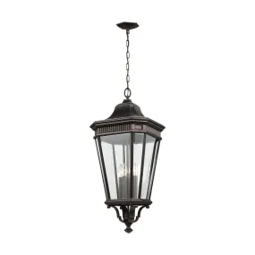 Four Light Hanging Lantern from the Cotswold Lane Collection in Grecian Bronze Finish by Generation Lighting
