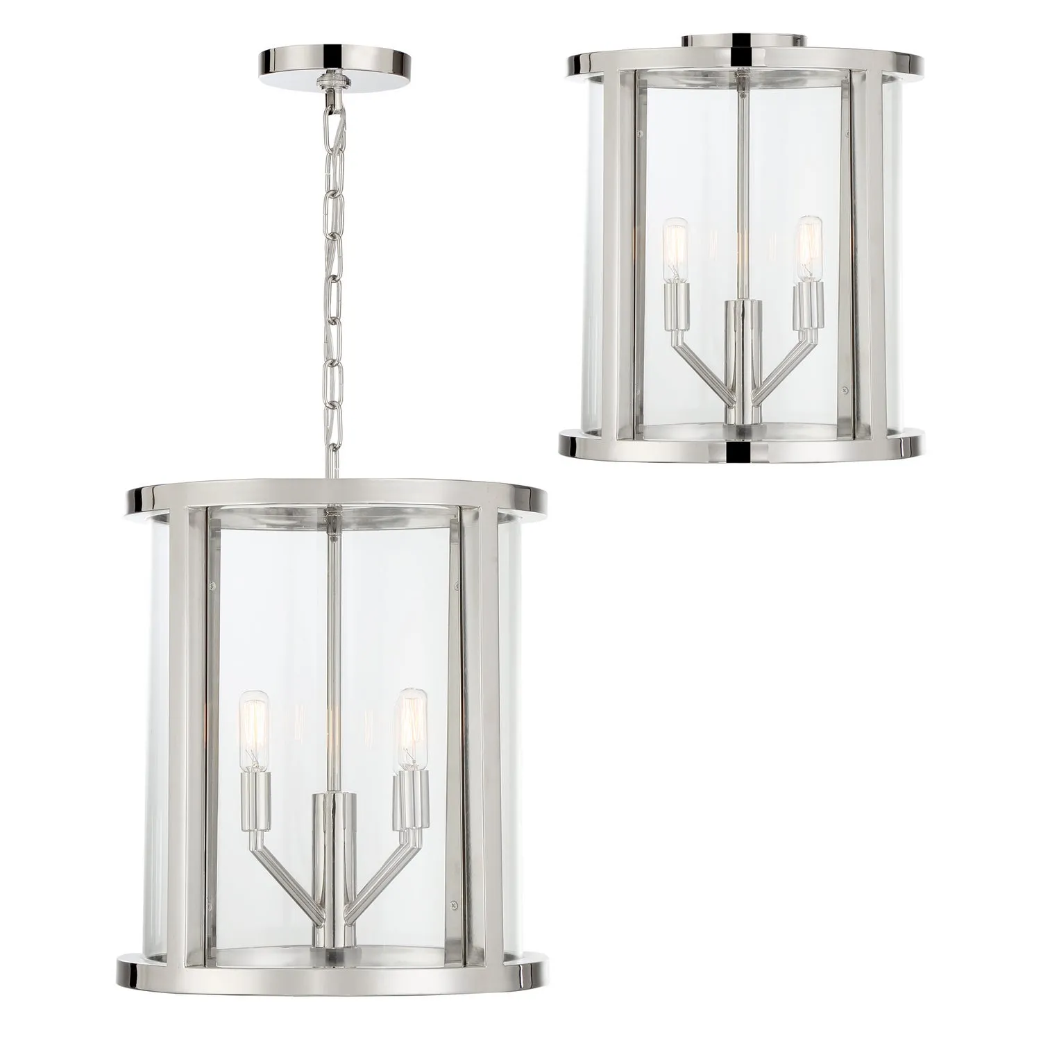 Four Light Lantern from the Devon Collection in Polished Nickel Finish by Crystorama