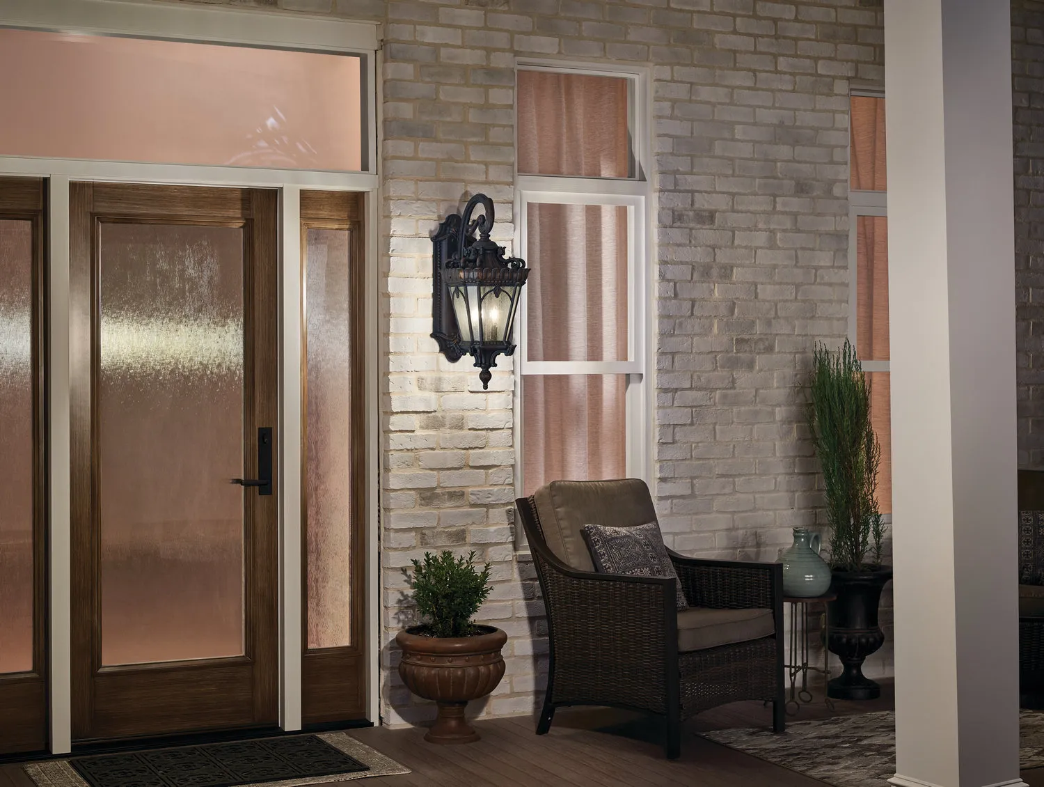 Four Light Outdoor Post Mount from the Tournai Collection in Londonderry Finish by Kichler