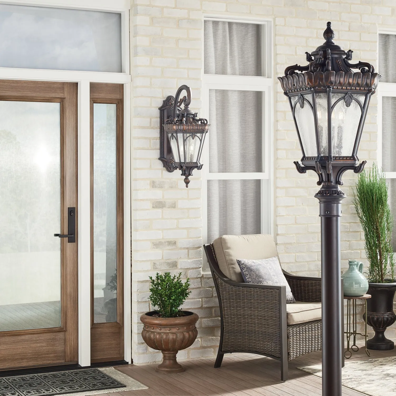 Four Light Outdoor Post Mount from the Tournai Collection in Londonderry Finish by Kichler