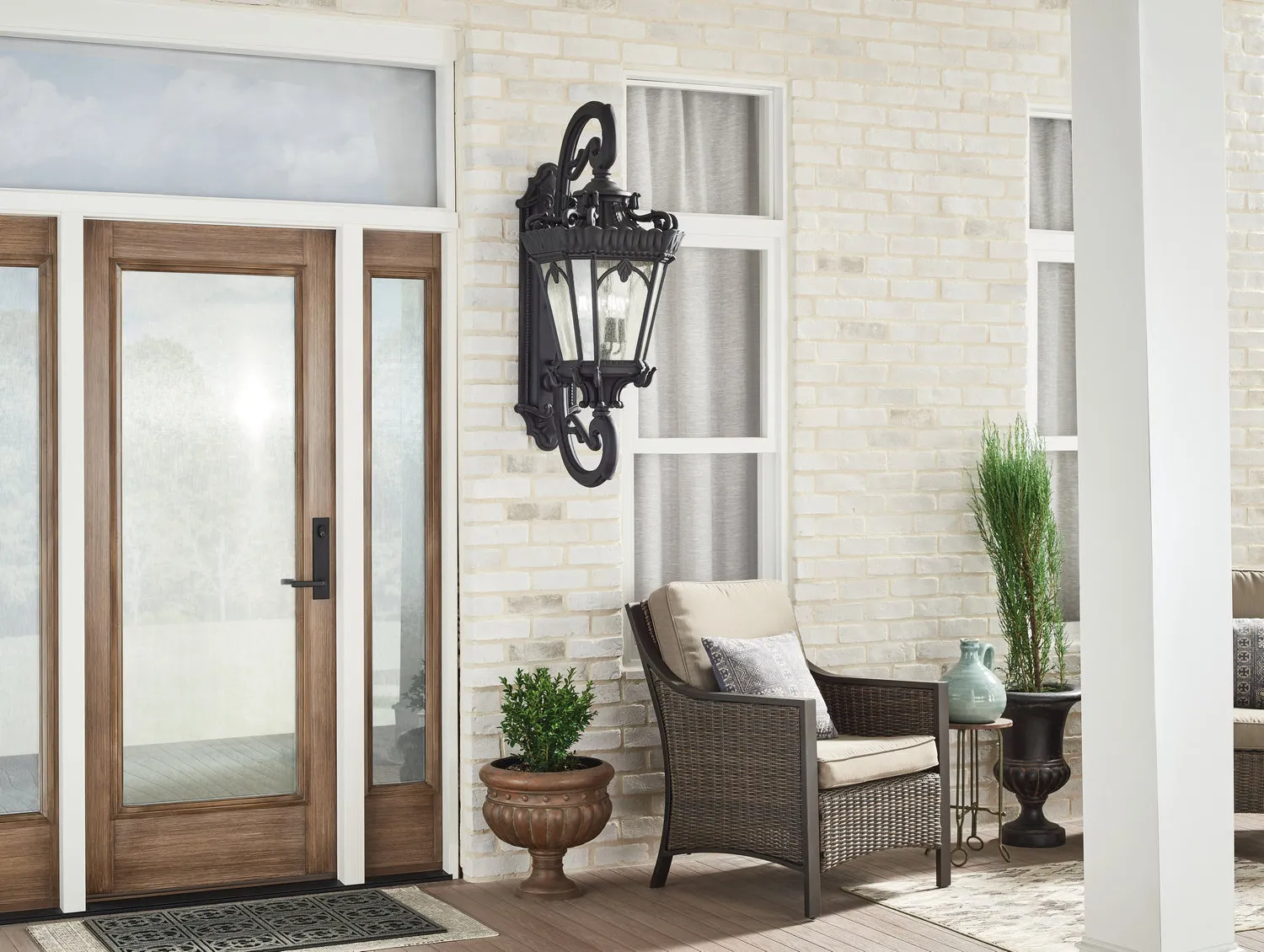 Four Light Outdoor Post Mount from the Tournai Collection in Textured Black Finish by Kichler
