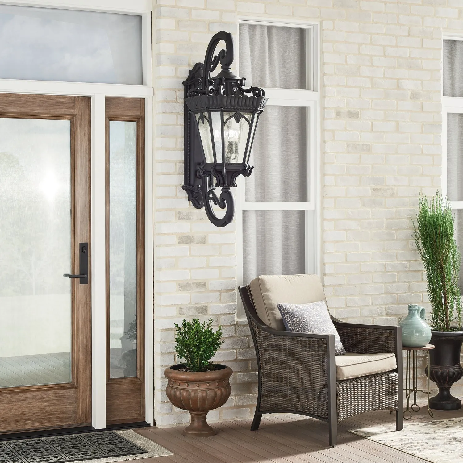 Four Light Outdoor Post Mount from the Tournai Collection in Textured Black Finish by Kichler