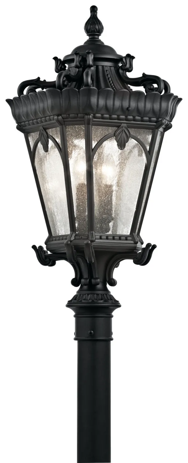 Four Light Outdoor Post Mount from the Tournai Collection in Textured Black Finish by Kichler
