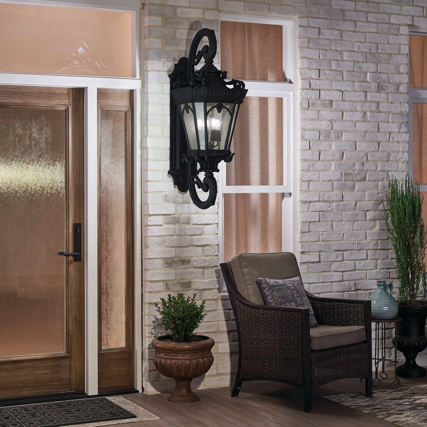 Four Light Outdoor Post Mount from the Tournai Collection in Textured Black Finish by Kichler